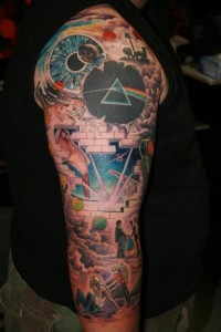 pink floyd collage tattoo